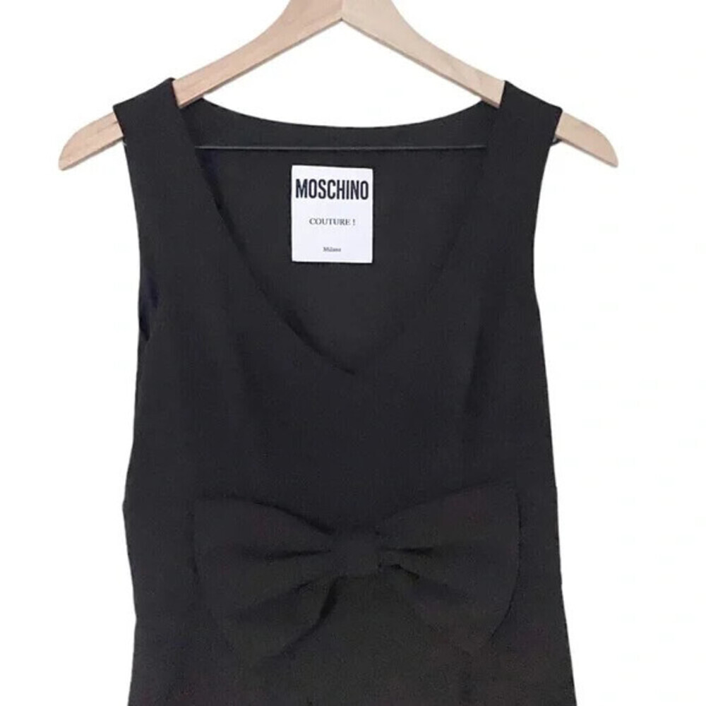 Moschino Couture $535 Bow Front Women's Sleeveless Dress Black Size 44 IT (10US) - Picture 7 of 12